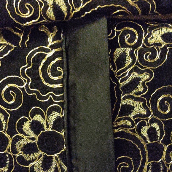 Prelove Man's Barabas Floral Black/Gold Design Blazer Jacket - Picture 5 of 14